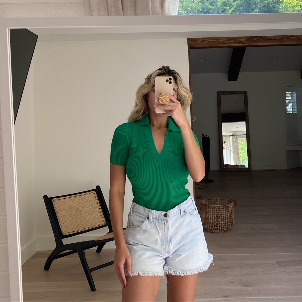 Green sweater shirt
